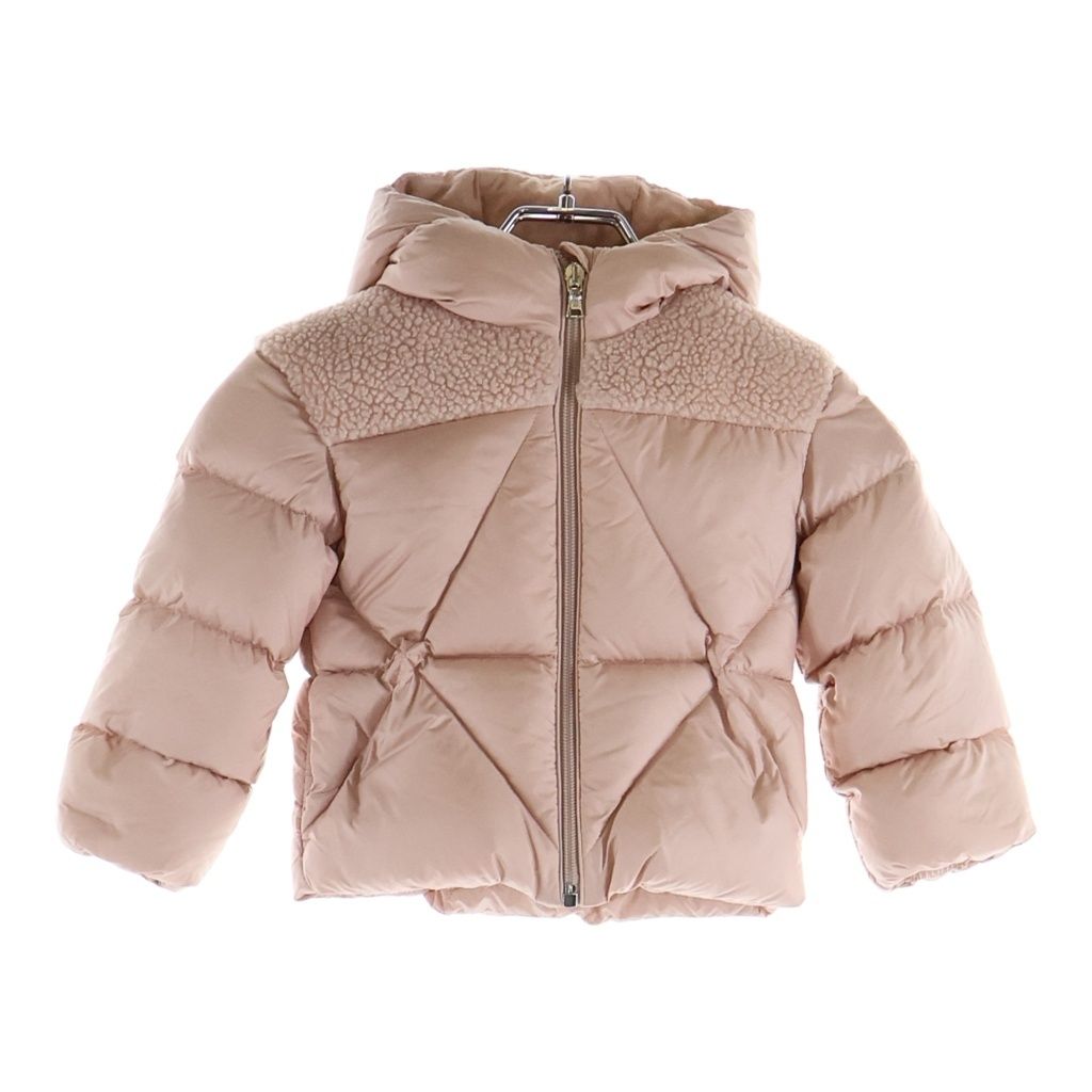 Moncler Kids Arabette Down Jacket Fleece Cut Replacement Zip Up Pink