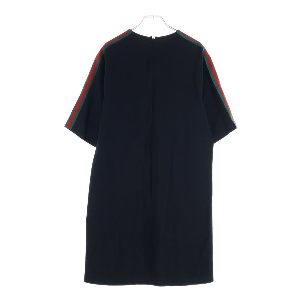 Gucci Sherry Line Side Mid Length Short Sleeve Dress Black — view 2