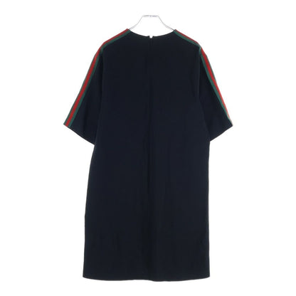Gucci Sherry Line Side Mid Length Short Sleeve Dress Black — view 2