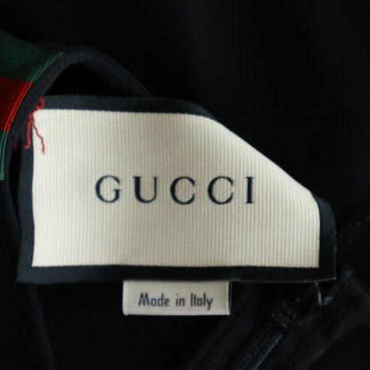 Gucci Sherry Line Side Mid Length Short Sleeve Dress Black — view 6