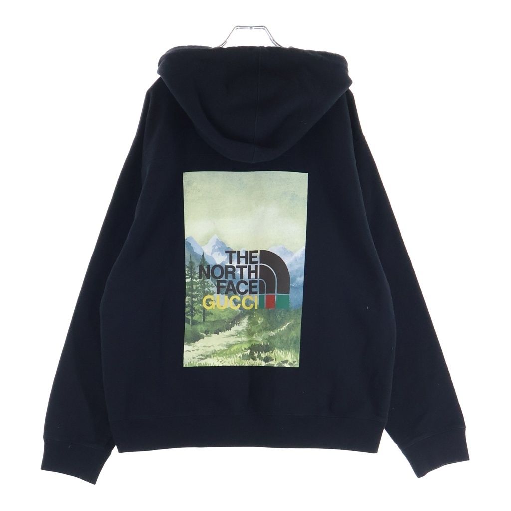 Gucci the North Face Pullover Hoodie Double Sided Print Logo Black