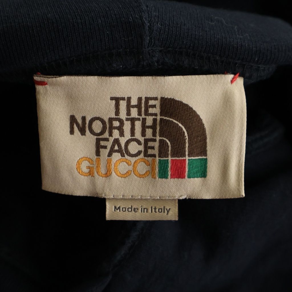 Gucci the North Face Pullover Hoodie Double Sided Print Logo Black — view 6
