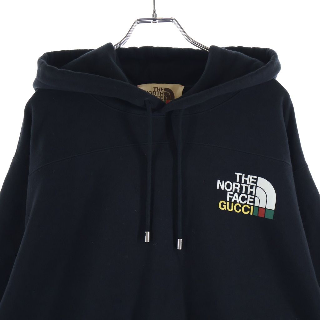 Gucci the North Face Pullover Hoodie Double Sided Print Logo Black — view 3
