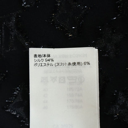 Louis Vuitton Monogram Silk Front Button Medium Skirt Pencil Black 34 — view 7