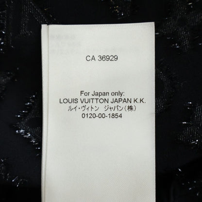 Louis Vuitton Monogram Silk Front Button Medium Skirt Pencil Black 34 — view 8
