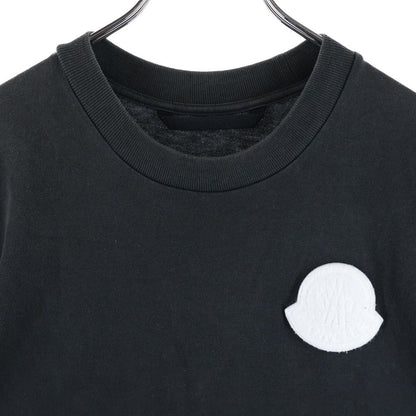 Moncler Logo Patch Crew Neck Short Sleeve T-Shirt Black — view 3