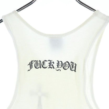 Chrome Hearts Vintage Rib Tank T Bar Side Logo Print Top White — view 4