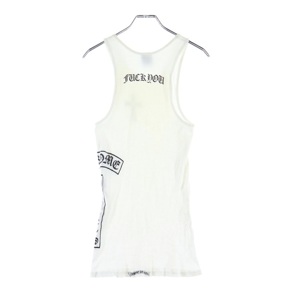 Chrome Hearts Vintage Rib Tank T Bar Side Logo Print Top White — view 2