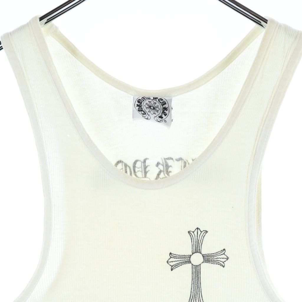 Chrome Hearts Vintage Rib Tank T Bar Side Logo Print Top White — view 3