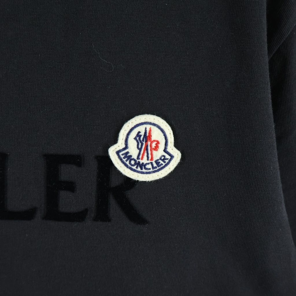 Moncler Patch Logo Print Short Sleeve Top T-Shirt Black — view 5