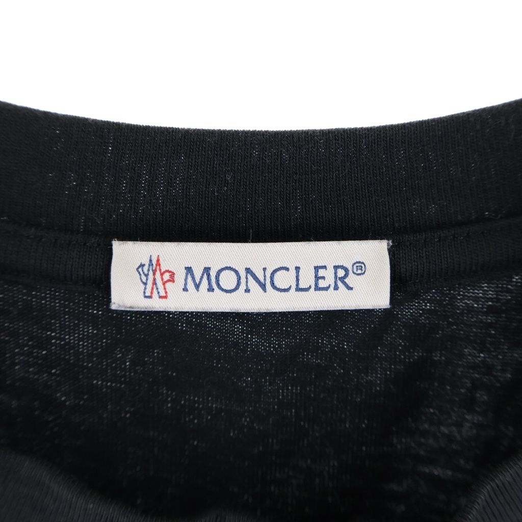 Moncler Patch Logo Print Short Sleeve Top T-Shirt Black — view 7