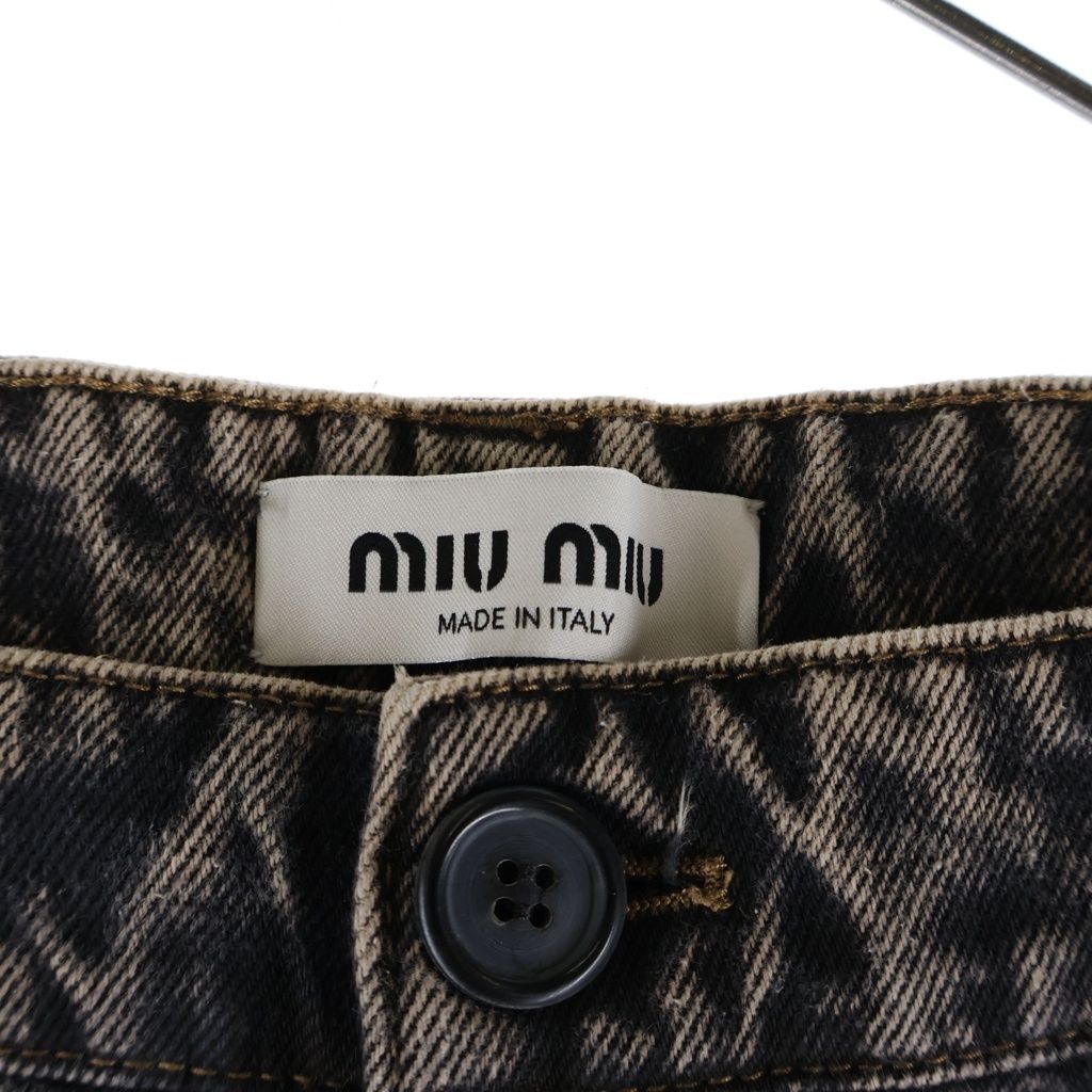 Miu Miu Pocket Logo Marble Denim Pants Black — view 6