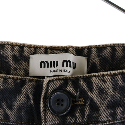 Miu Miu Pocket Logo Marble Denim Pants Black — view 6