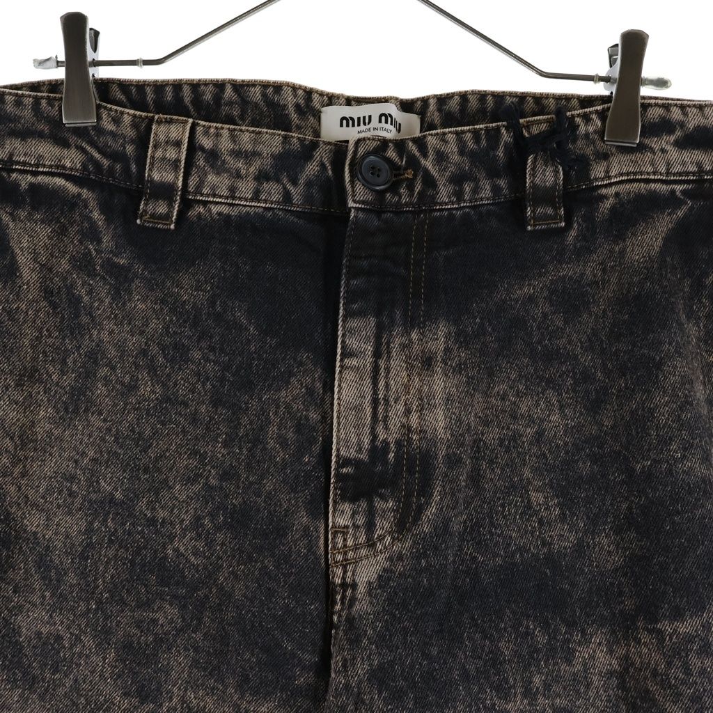 Miu Miu Pocket Logo Marble Denim Pants Black — view 3