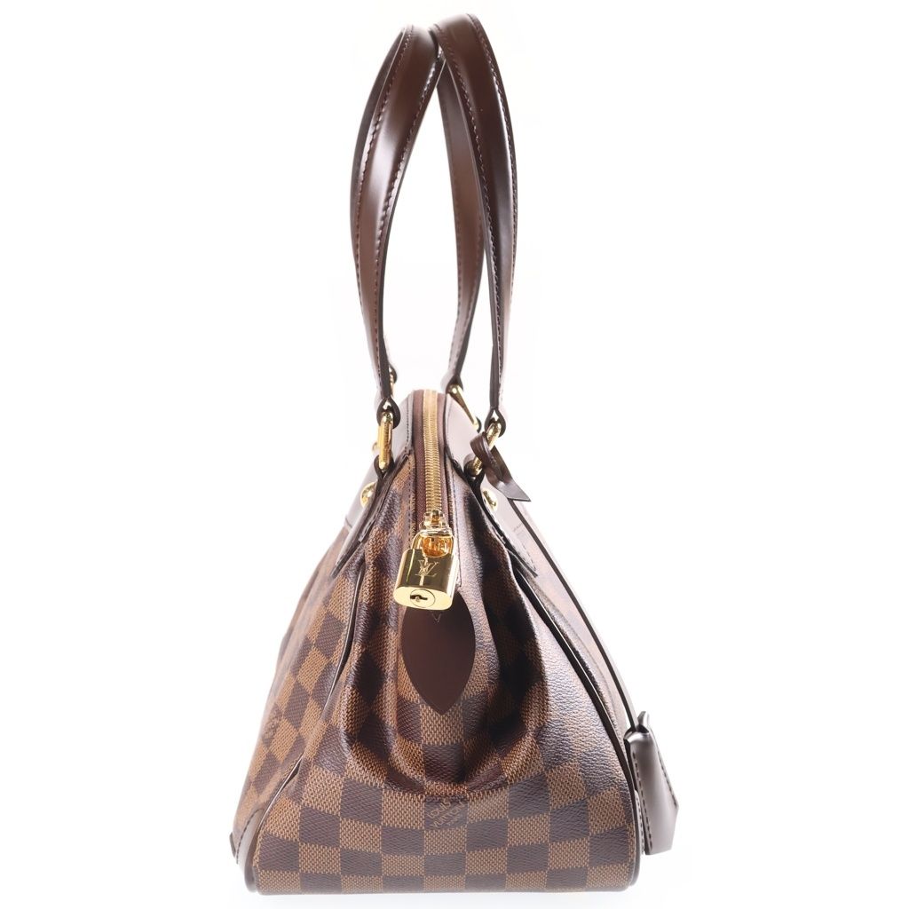 Louis Vuitton Damier Verona PM Handbag Brown Leather Gold — view 3