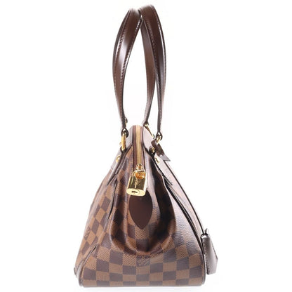 Louis Vuitton Damier Verona PM Handbag Brown Leather Gold — view 3