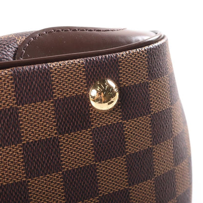 Louis Vuitton Damier Verona PM Handbag Brown Leather Gold — view 6