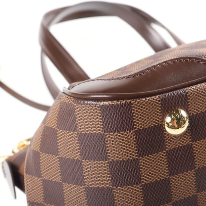 Louis Vuitton Damier Verona PM Handbag Brown Leather Gold — view 5