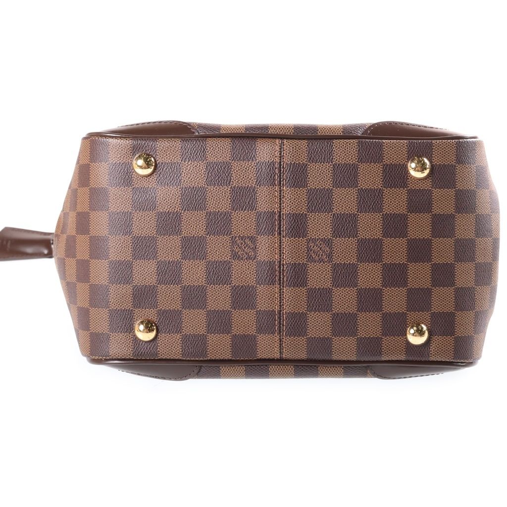 Louis Vuitton Damier Verona PM Handbag Brown Leather Gold — view 4