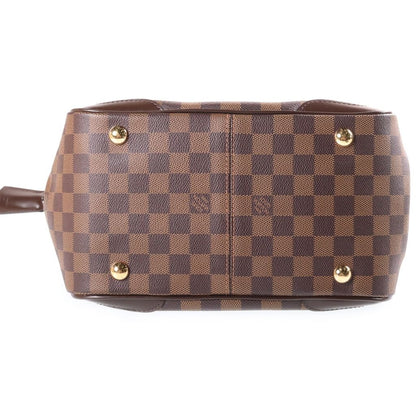 Louis Vuitton Damier Verona PM Handbag Brown Leather Gold — view 4