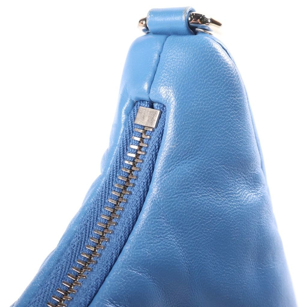 Prada Re Edition Chain Shoulder Bag Sky Blue Leather Silver — view 6