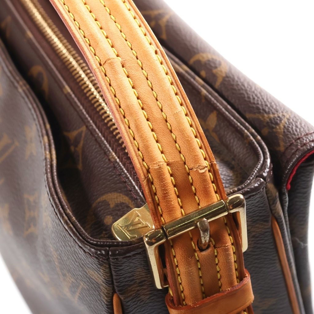 Louis Vuitton Monogram Viva Cite MM Shoulder Bag Brown Leather Gold — view 6