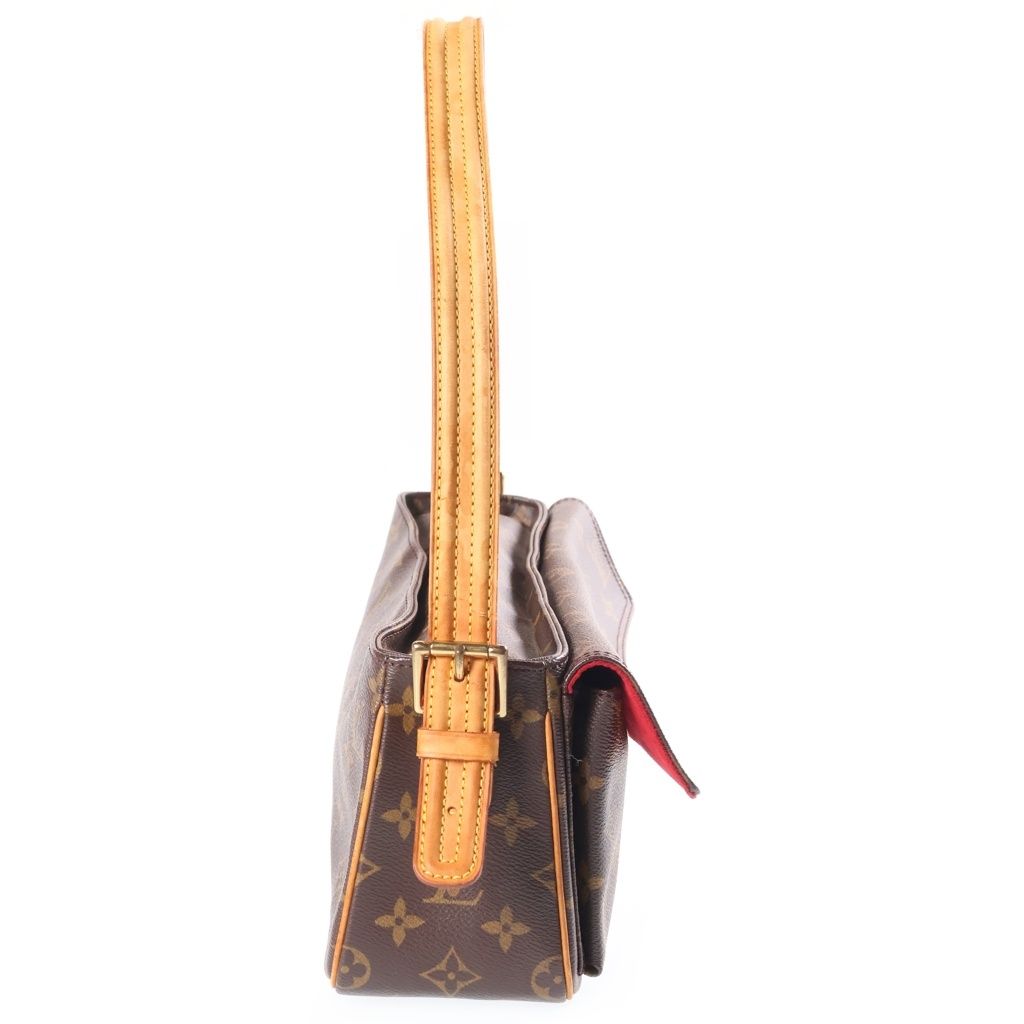 Louis Vuitton Monogram Viva Cite MM Shoulder Bag Brown Leather Gold — view 3