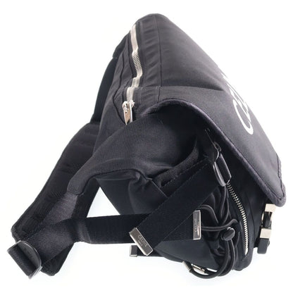 Celine Logo Trekking Messenger Bag Black Canvas Silver — view 3