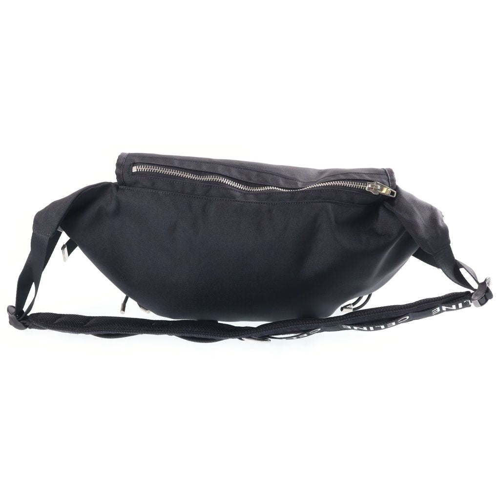 Celine Logo Trekking Messenger Bag Black Canvas Silver — view 2