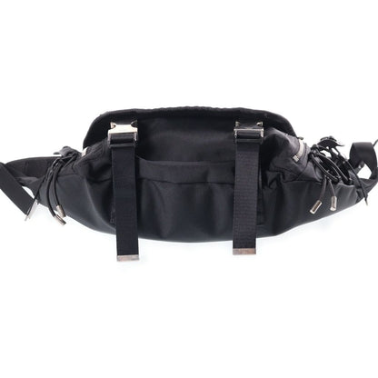 Celine Logo Trekking Messenger Bag Black Canvas Silver — view 4