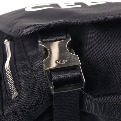 Celine Logo Trekking Messenger Bag Black Canvas Silver — view 6