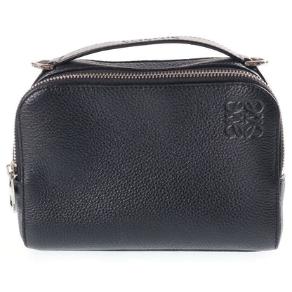Loewe Anagram Camera Bag Cross Black Leather Silver