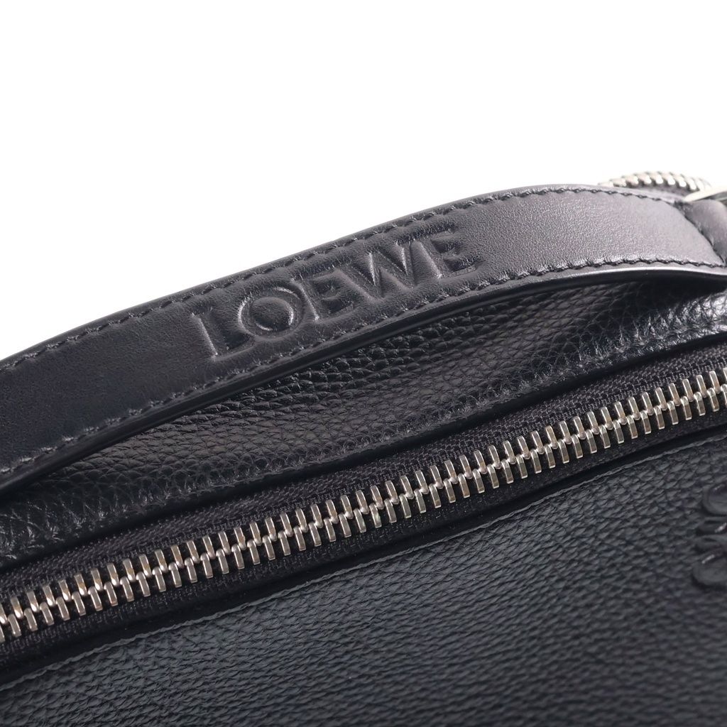 Loewe Anagram Camera Bag Cross Black Leather Silver — view 6