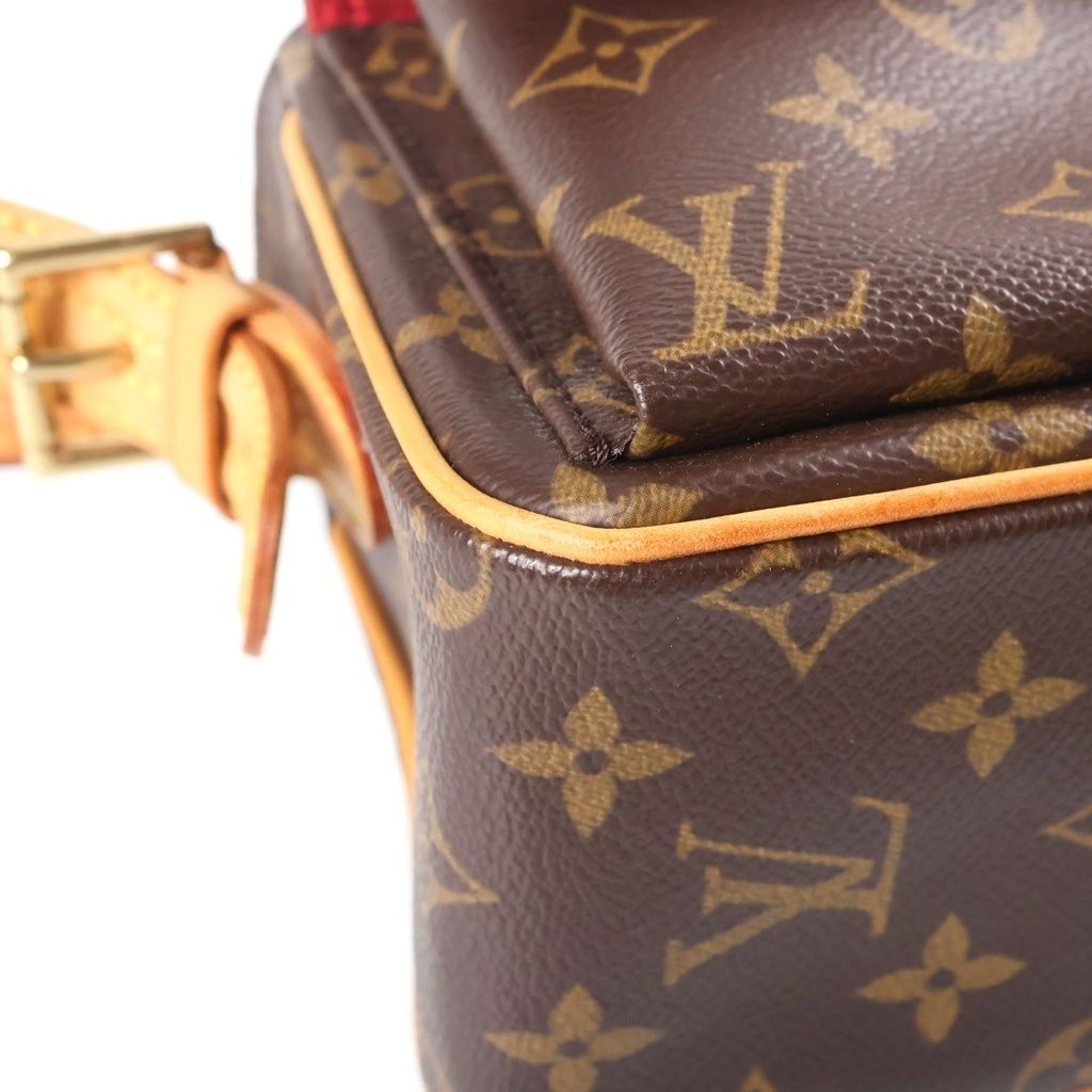 Louis Vuitton Monogram Viva Cite MM Shoulder Bag Brown Leather Gold — view 5
