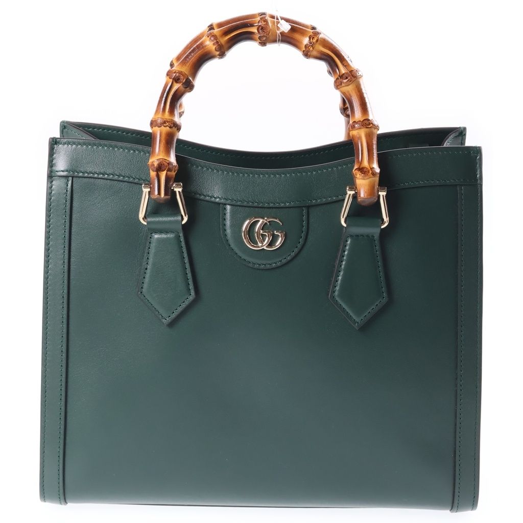 Gucci Diana Bamboo Medium Leather 2-Way Bag Green
