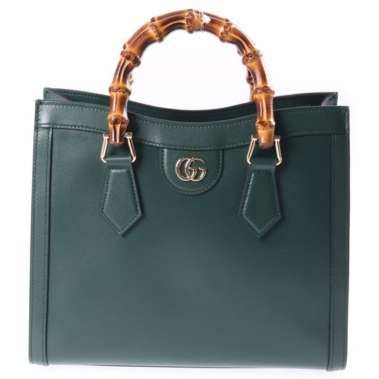 Gucci Diana Bamboo Medium Leather 2-Way Bag Green