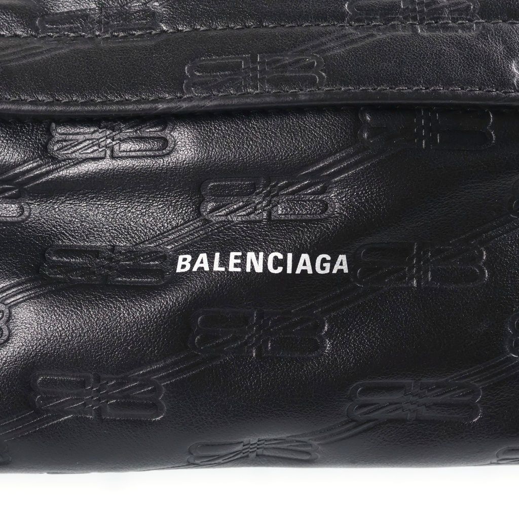 Balenciaga BB Signature Beltpack Embossed Belt Bag Black — view 6
