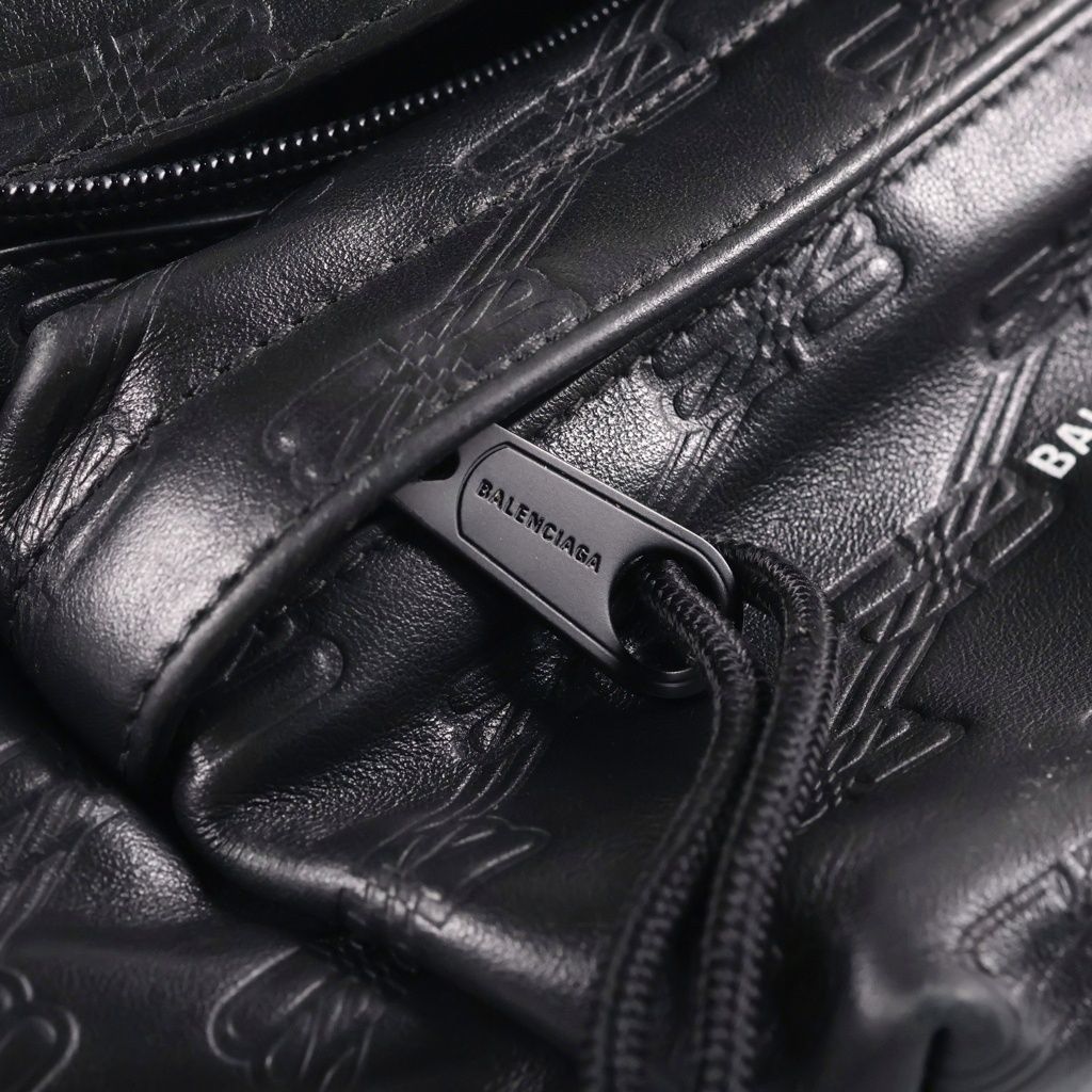 Balenciaga BB Signature Beltpack Embossed Belt Bag Black — view 7