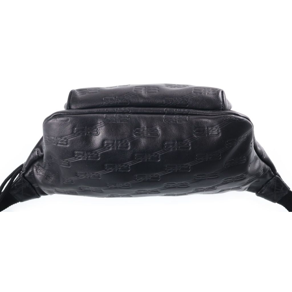 Balenciaga BB Signature Beltpack Embossed Belt Bag Black — view 4