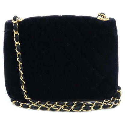 Chanel Quilted 20 S Flap S Chain Shoulder Bag Black Velour Gold — view 2