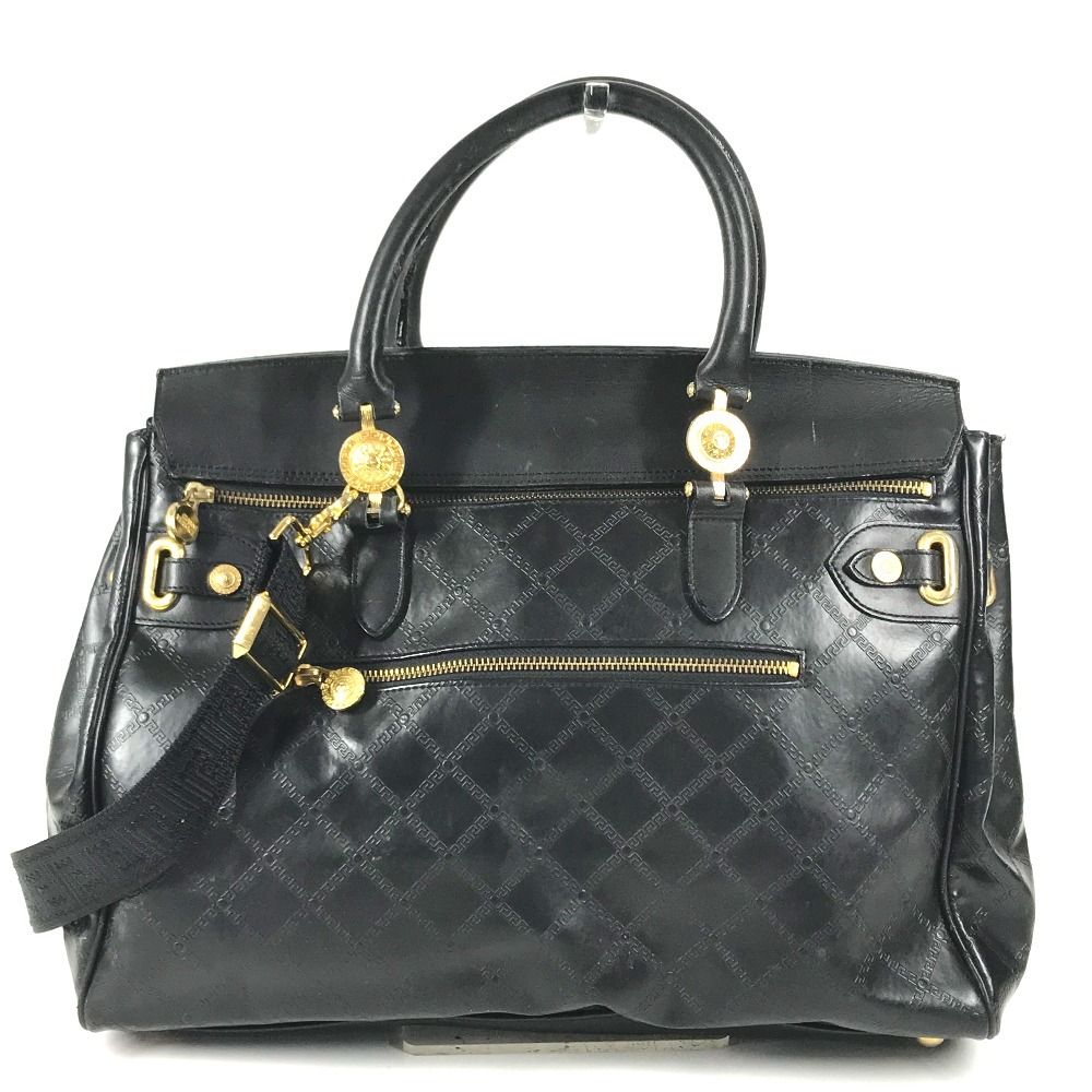Versace Boston Bag Medusa Logo Leather Black — view 2