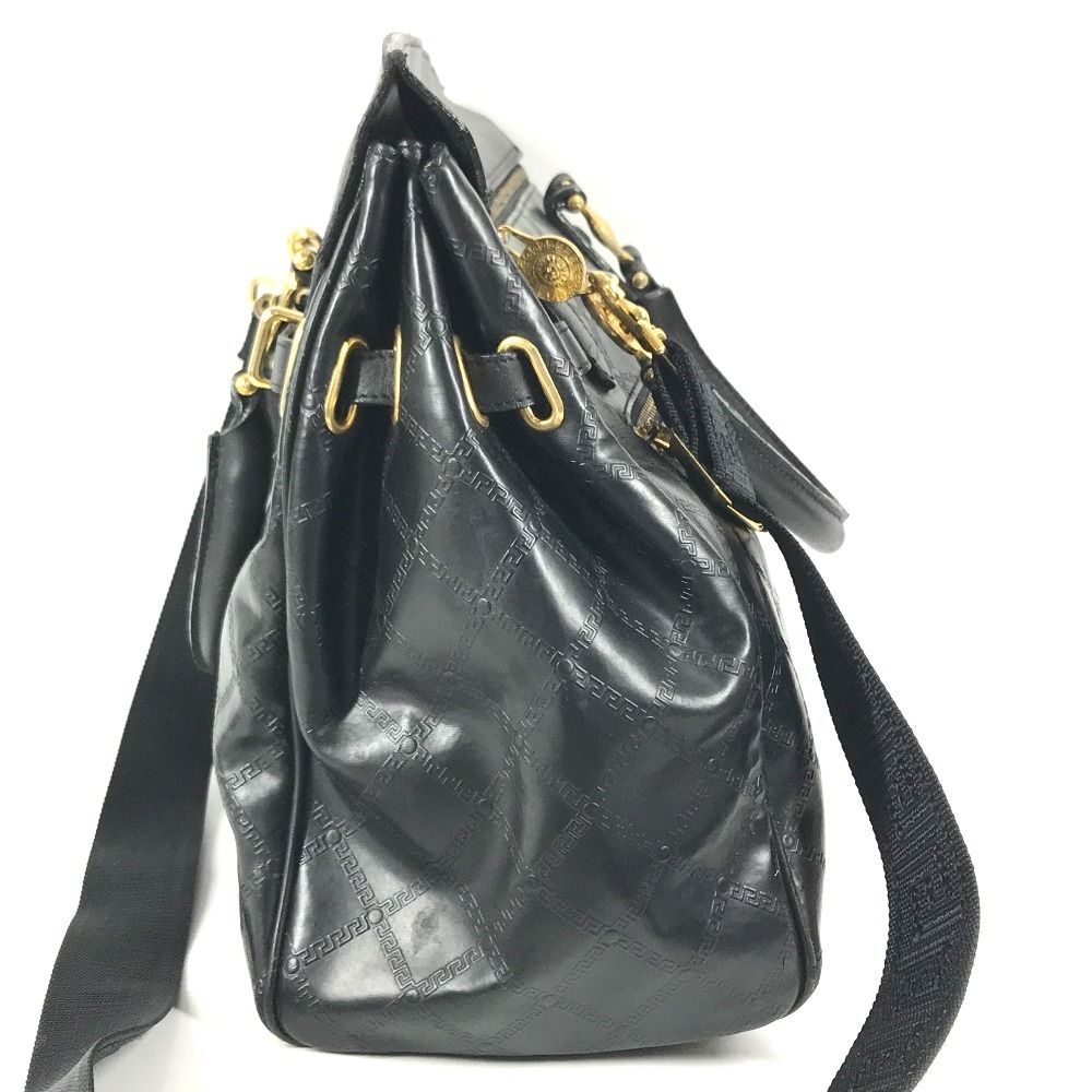 Versace Boston Bag Medusa Logo Leather Black — view 3