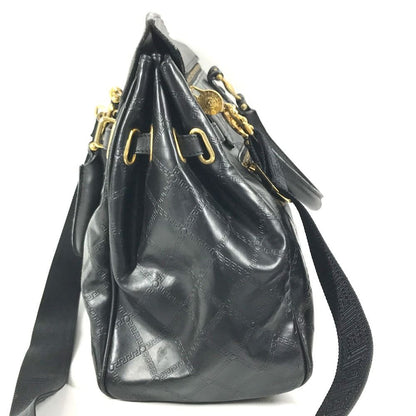 Versace Boston Bag Medusa Logo Leather Black — view 3