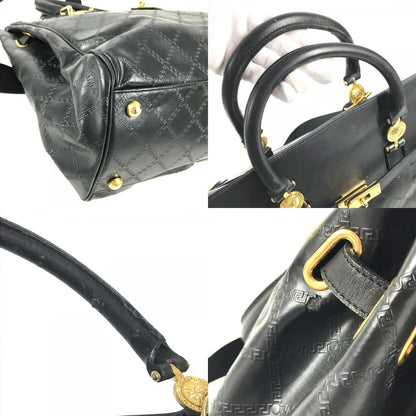 Versace Boston Bag Medusa Logo Leather Black — view 7