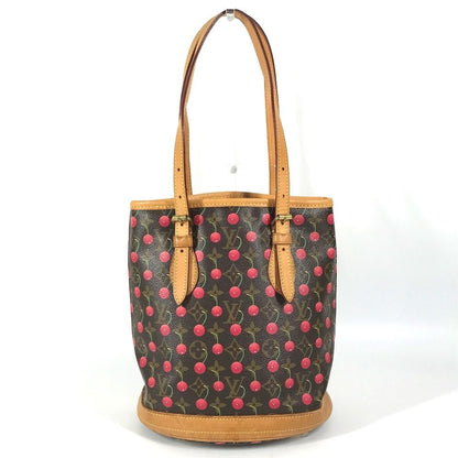 Louis Vuitton Shoulder Bag Bucket PM Monogram Cherry Canvas Brown — view 2