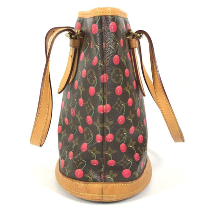 Louis Vuitton Shoulder Bag Bucket PM Monogram Cherry Canvas Brown — view 3