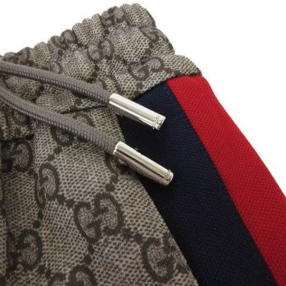 Gucci Model Pants GG Technical Jersey Shorts Supreme Beige Ebony Red Navy S — view 4