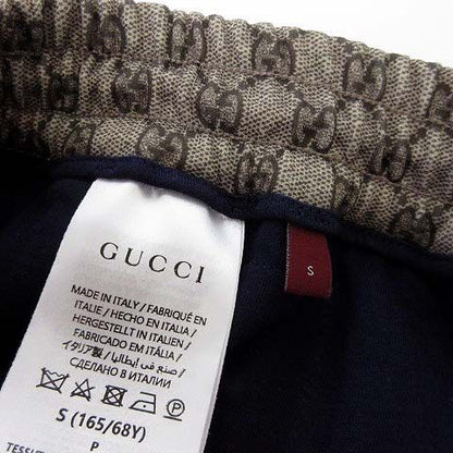 Gucci Model Pants GG Technical Jersey Shorts Supreme Beige Ebony Red Navy S — view 7