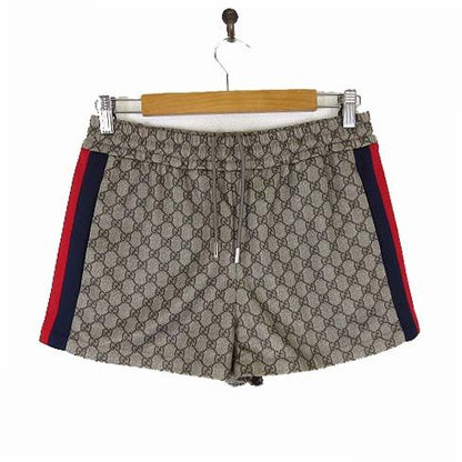 Gucci Model Pants GG Technical Jersey Shorts Supreme Beige Ebony Red Navy S
