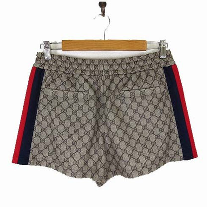 Gucci Model Pants GG Technical Jersey Shorts Supreme Beige Ebony Red Navy S — view 2